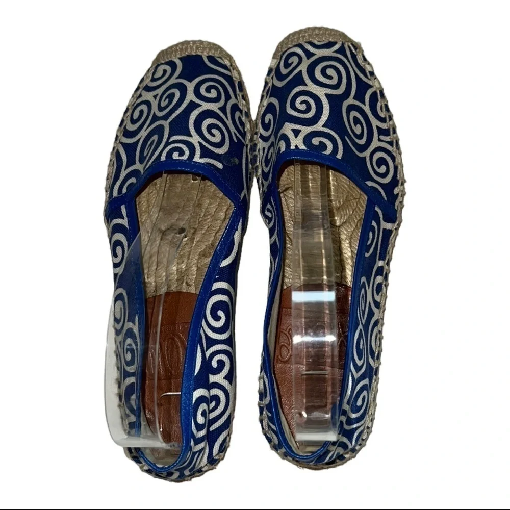 Diane von Furstenberg Blue Canvas Espadrille Flats